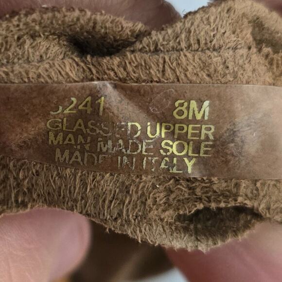 Mariella Italian Gold Braided Rhinestone Flat Sandals Size 8M - Picture 2 of 4